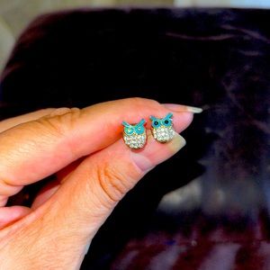 Cute owl 🦉 earrings with different color eyes